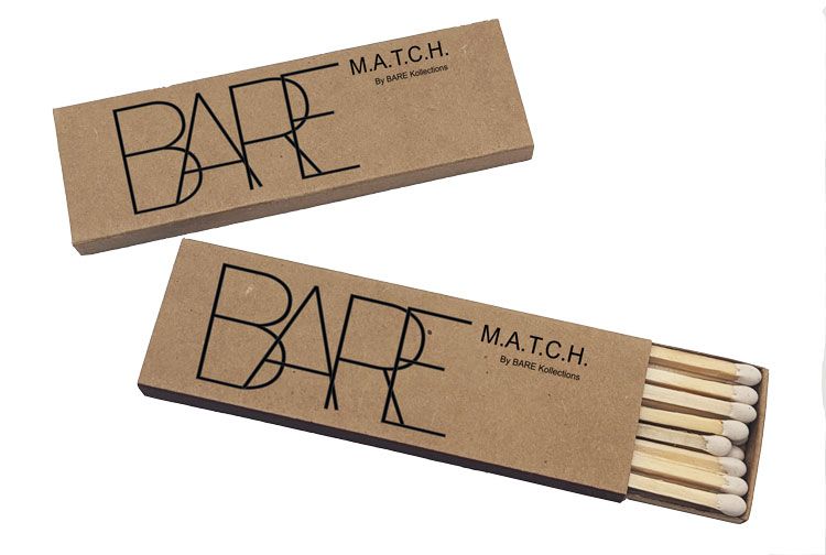 28-29 Matchsticks Recycled Kraft Custom Fireplace Matchboxes