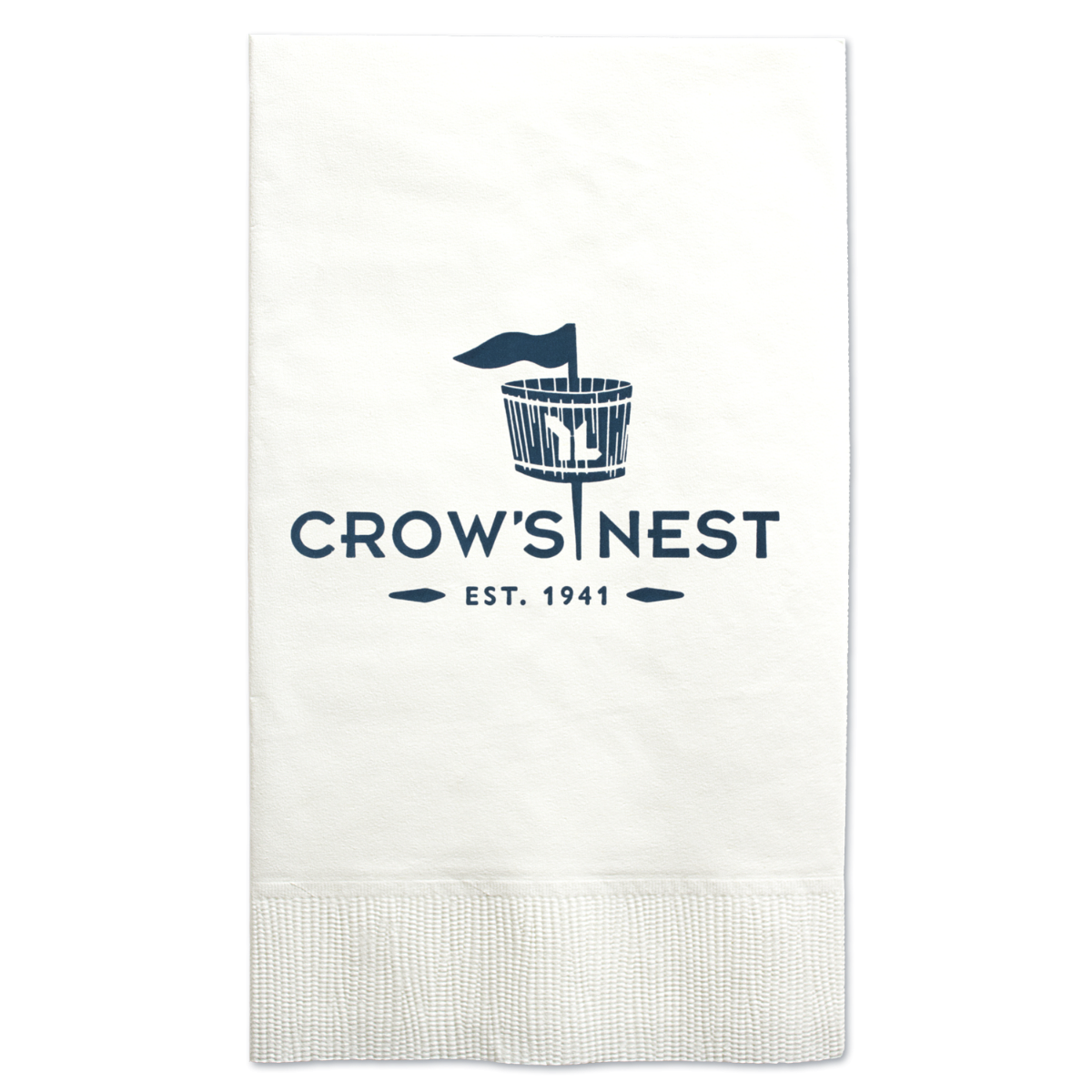 White Dinner Napkin - Foil Stamp