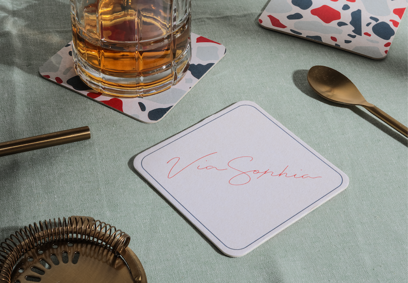 Custom printed  round and square shaped pulpboard coasters