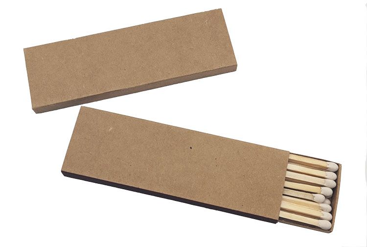 28-29 Matchsticks Recycled Kraft Custom Fireplace Matchboxes