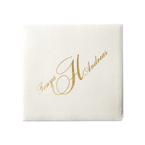 Plush Linen Cocktail Napkin - Foil Stamp