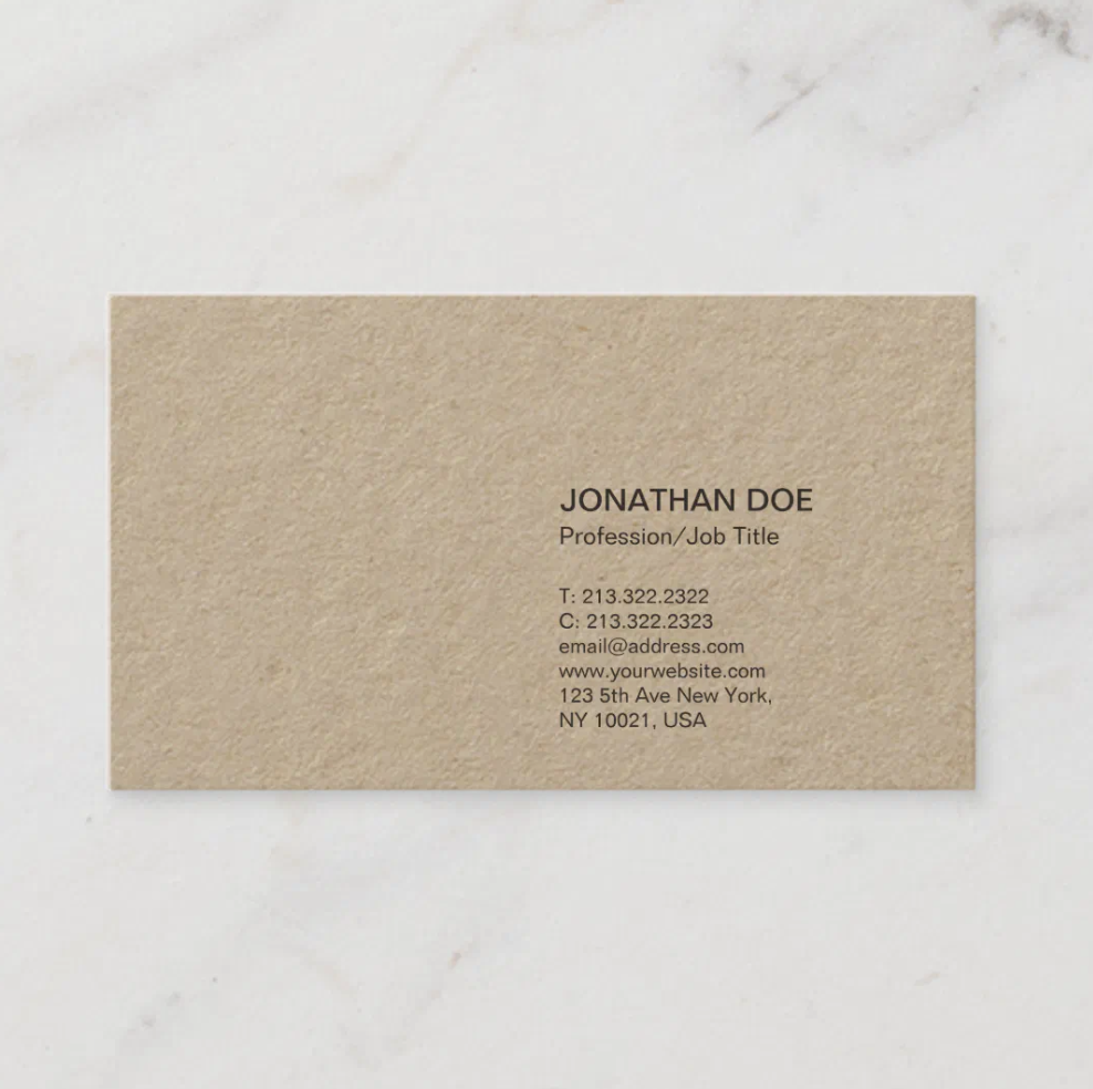 kraft business cards